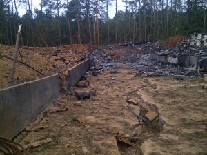 Remnants of the Camp Minden explosion in 2012. Photo borrowed from usahitman.com