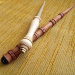 “9-1/2″ Fir Wand with Dragon Tooth Core & 12″ Mahogany Wand with Centaur Hair Core” by Houchin’s House of Wizarding Wares